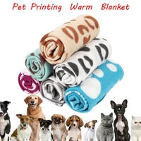 paw bone print pet dogs cats bed mat blanket soft winter warm fleece design pet puppy bed sofa pet product cushion cover towel