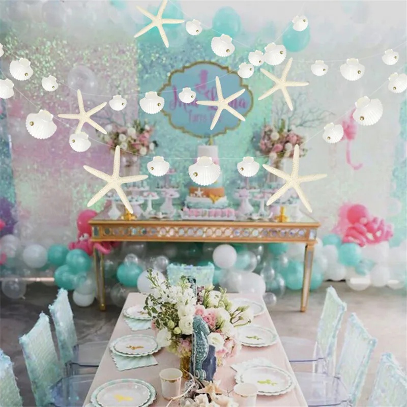 3 м ракушки морские звезды тянущийся флаг для вечеринки на день рождения