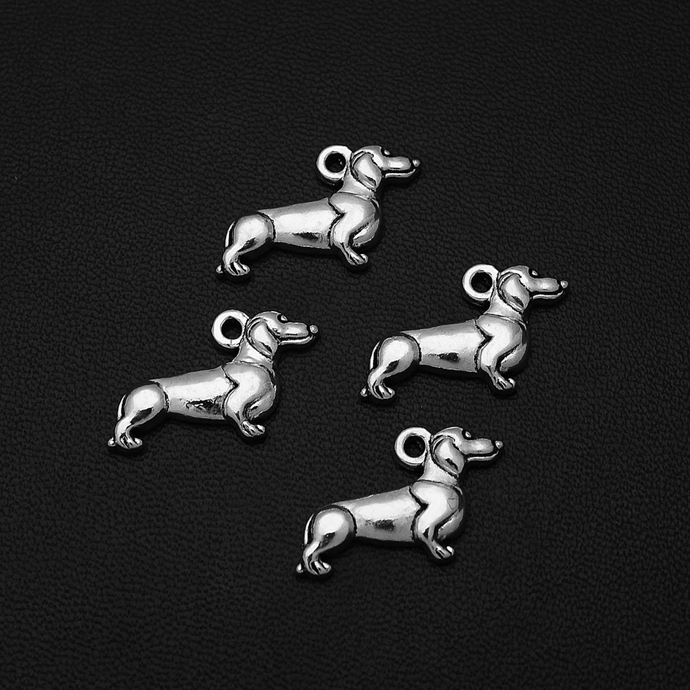 

15pcs/Lots 20x14mm Antique Silver Plated Dog Pet Charm Animals Pendants For Diy Jewellery Making Bulk Items Crafts Hqd Wholesale