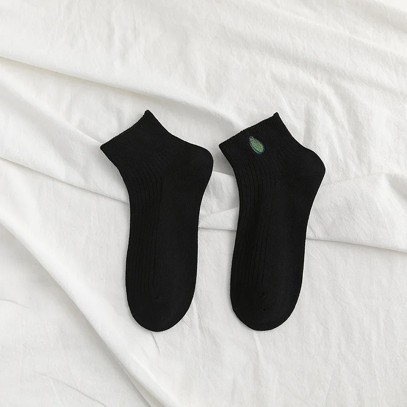 Новинка весна лето 2020 носки лодочки с изображением свежих фруктов авокадо белые