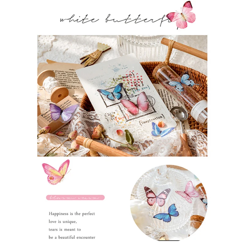 

Hot Sale Sticker Scrapbooking Supplies Beautiful Adhesive Decorative Sticker For Gift Packaging Notebooks Scrapbooking Stamping