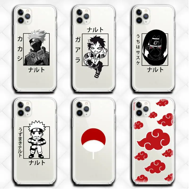 Прозрачный чехол для телефона с рисунком аниме Kakashi Gaara Sasuke iphone 12 11 Pro max mini XS 8 7 6 6S