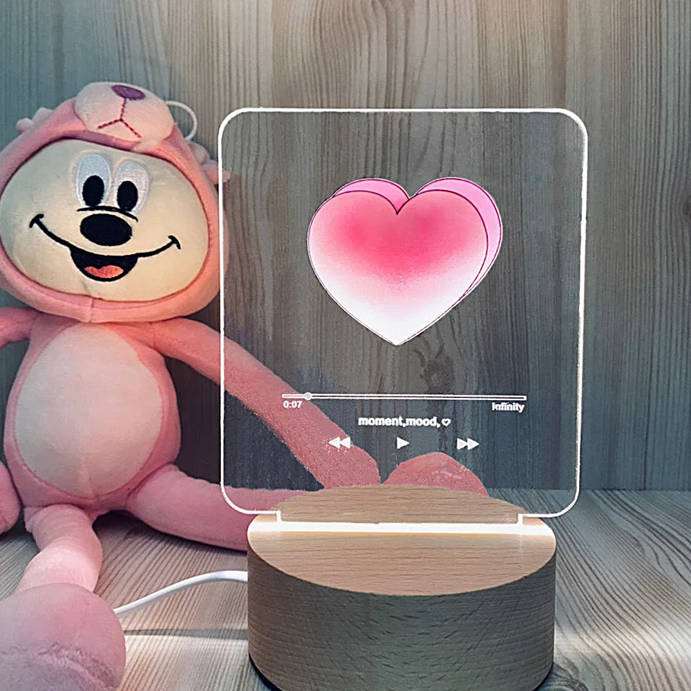 

3D Table Lamp LED Kid Night Light Creative Dining Table Bedside Lamp Romantic I Love You Lamp Children Home Decoration Gift