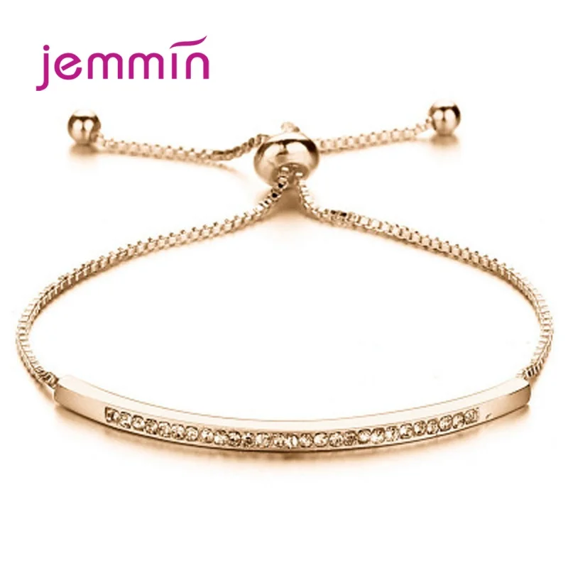 

Fashion 925 Sterling Silver Gold Crystal Bracelet For Women Girls Party Valentines Day Gift Designer Jewelry Wholesale