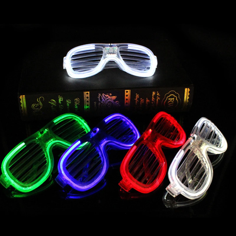 50PCS Free Delivery Flashing LED Shutter Shape Glasses Party KTV DJ Decorative Rave Accessories Party Gift