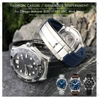 Ремешок резиновый металлический для наручных часов Omega Seamaster 300, AT150, IWC