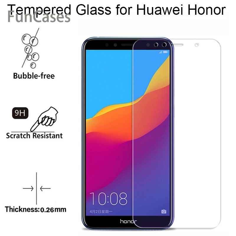 9H HD закаленное стекло для huawei Y6 Prime 2018 Y9 Y7 Y5 Защитное экрана на Honor 7A 7C Pro | Мобильные