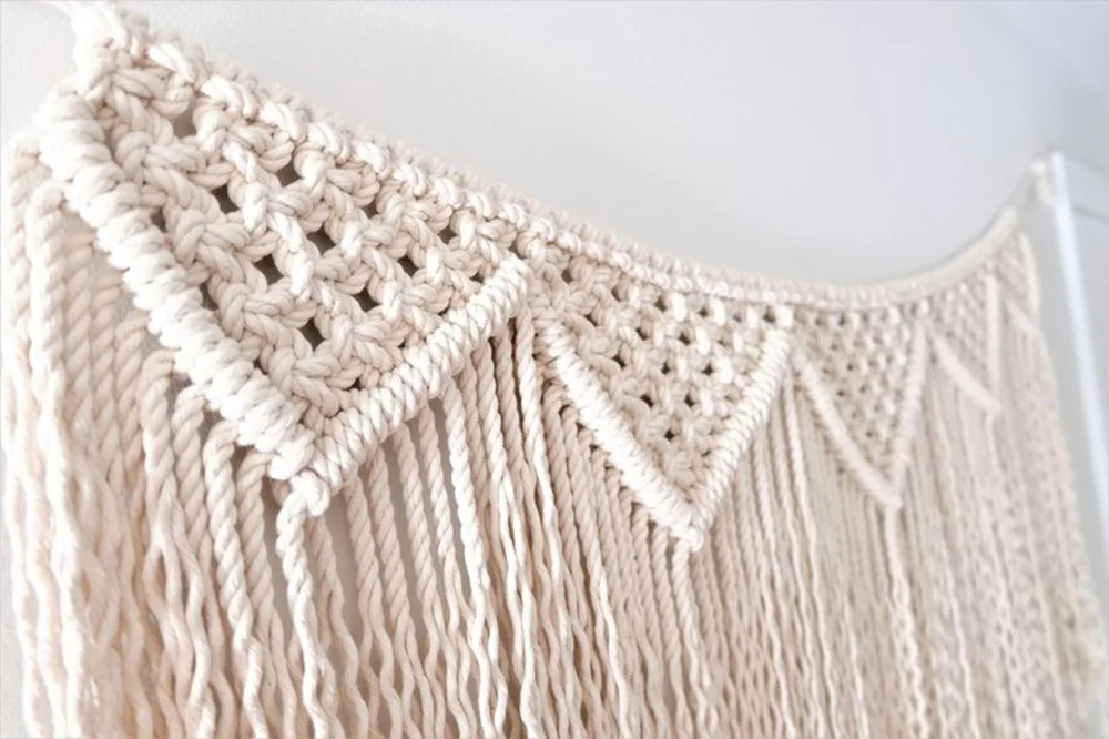 

Macrame Wall Hanging Cotton Handmade Woven Wall Tapestry Large Boho Backdrop Wall Nordic Tapestry with Tassel Home Wedding Decor