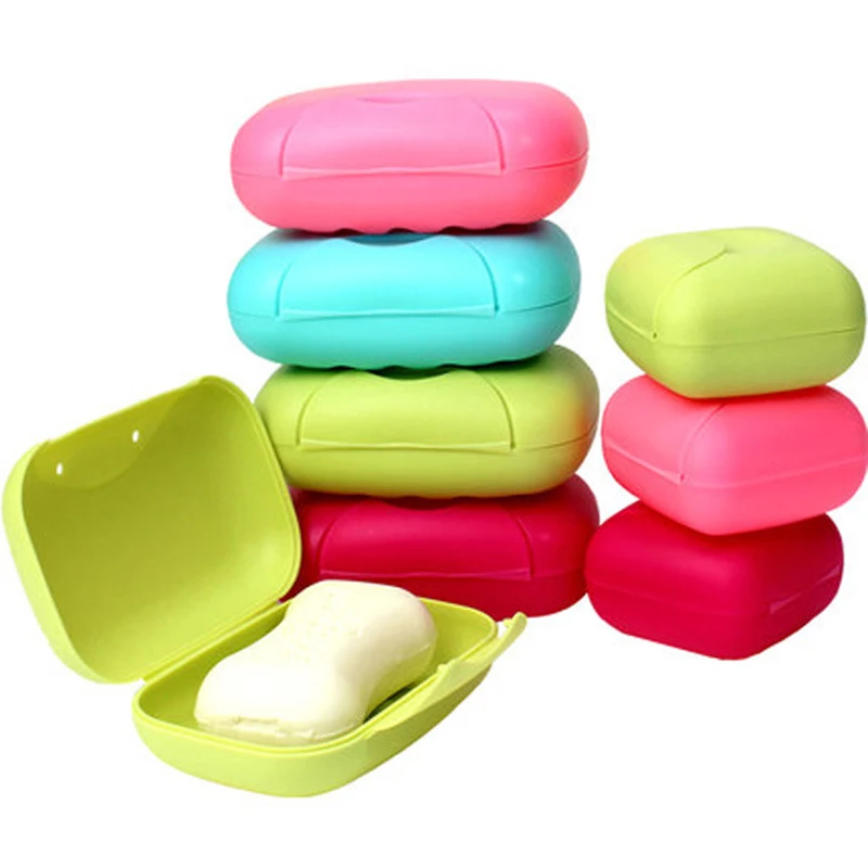 

Plastic Travel Soap Box Dish Plate Case Case Holder Container Wash Shower Home Shower Bathroom Sealed Soap Case