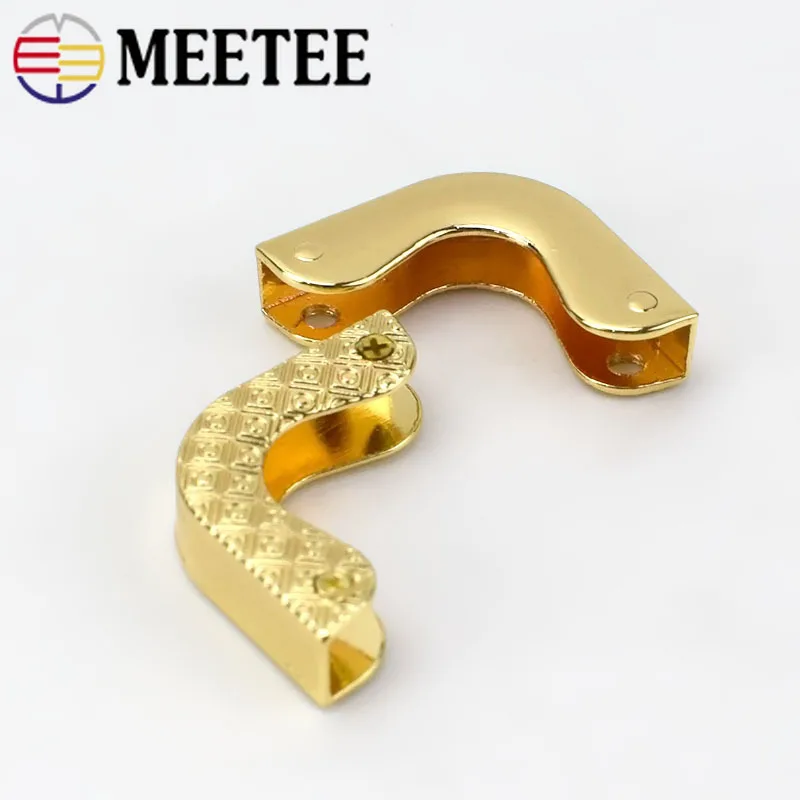 Meetee 5/10 шт. 25*37 мм угловая металлическая стандартная пряжка ручная облицовочная