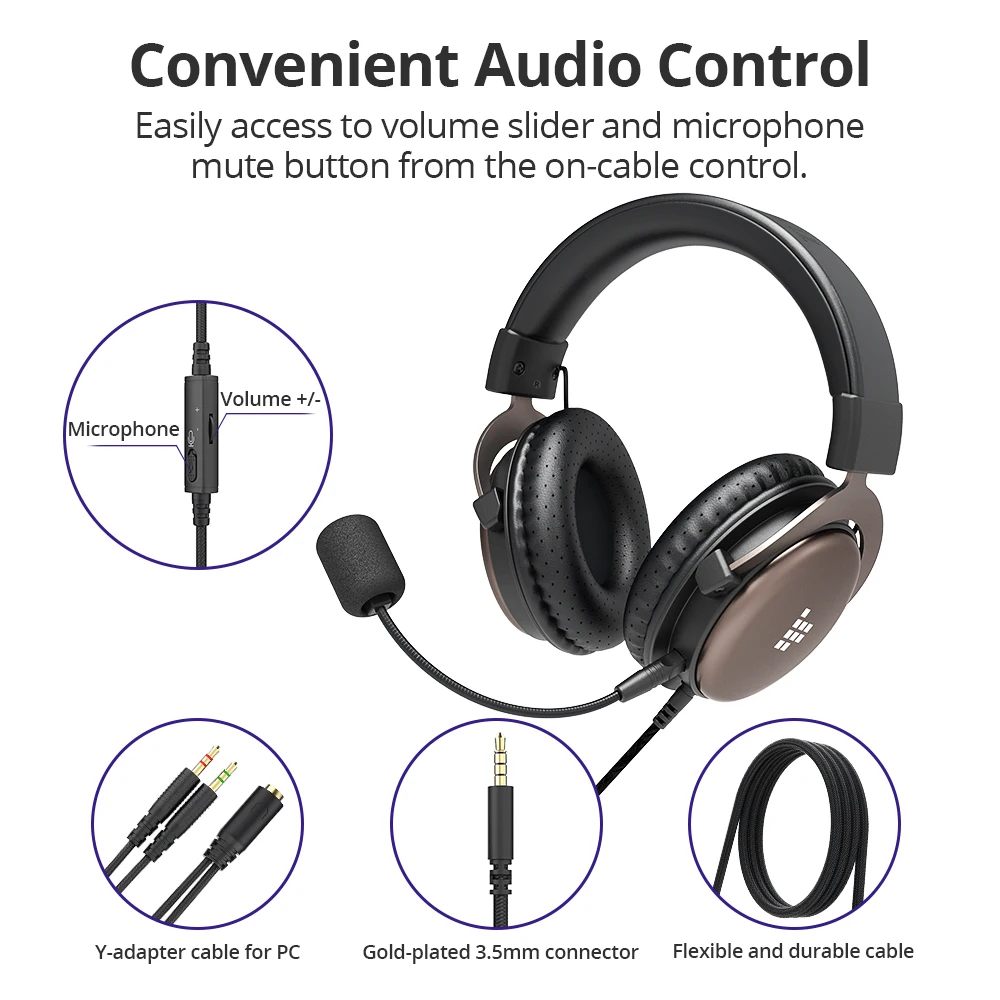 Игровые наушники Tronsmart Sono проводные для геймеров компьютера с микрофоном PS4 Xbox One