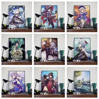 genshin impact canvas poster hd game characters painting anime girl wall art prints dorm picture living room bedroom home decor