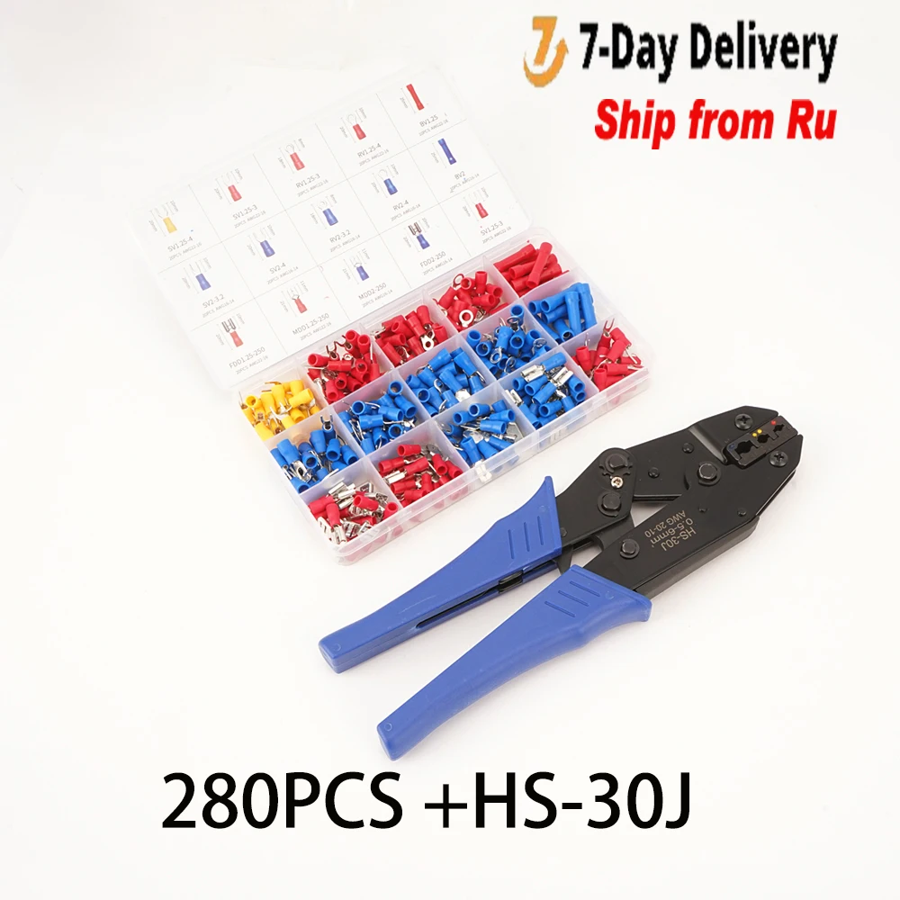 

280PCS Crimping Terminals Electrical Pliers Clamp Sets Tubular Terminal Crimping Tools Ferrule Crimping Pliers Wire Crimper Tool