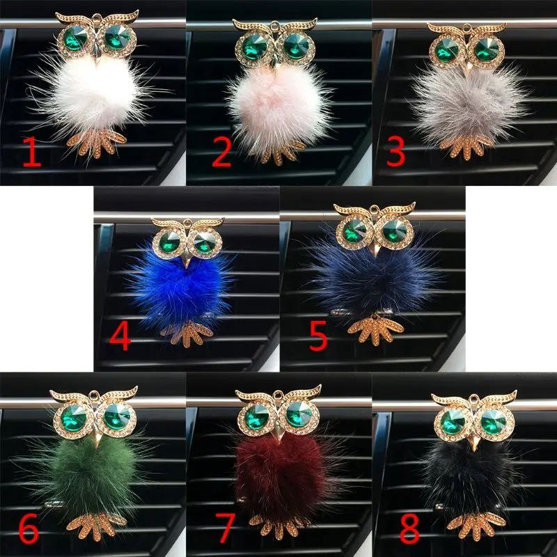 

Diamond Fur Owl Car Air Freshener Auto Outlet Perfume Clip Car Accessories