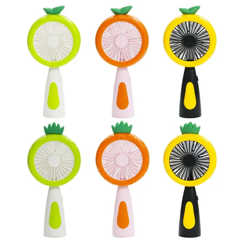 

Cartoon Fruit Handheld Desk USB Charging Mini Fan with LED Night Light 2 Speed