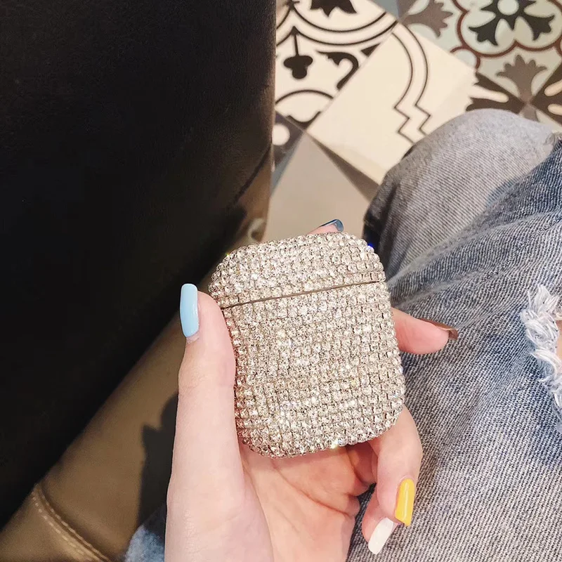 Роскошный Декоративный 3D чехол с блестящими бриллиантами для Apple AirPods 1 2 s