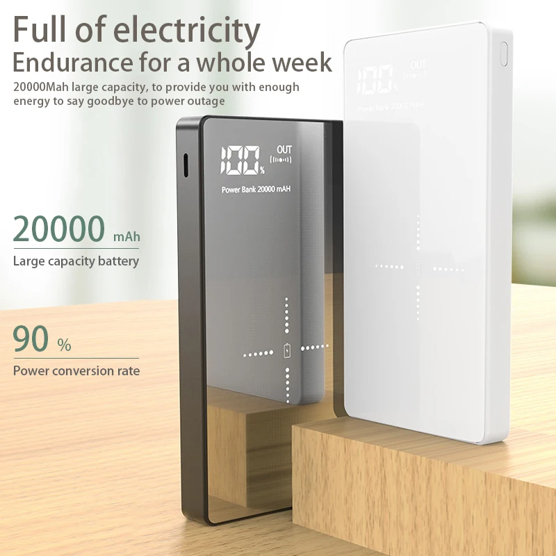 

20000mAh Portable Power Bank For Xiaomi Wireless Charger Power bank Dual USB Mi External Battery Bank Charger for Mobile Phones
