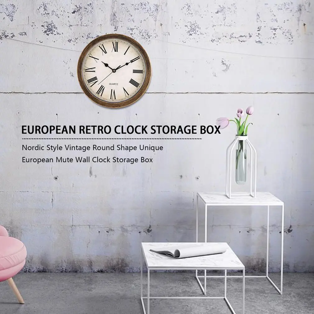 Vintage Wall Clock Safe Box Hidden Secret Storage Money Jewelry Valuables Home Decoration | Безопасность и защита