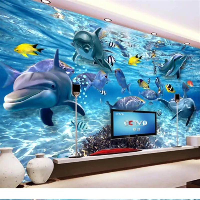 Beibehang papel де parede на заказ Большая фреска модное украшение дома подводный мир 3D ТВ