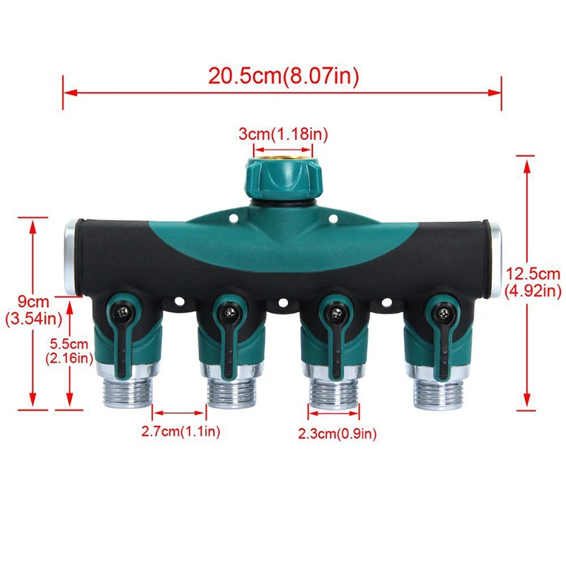 2-сторонний 4-полосный разветвитель для садового шланга разъемы воды садовые
