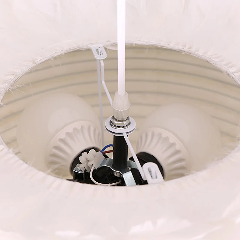 Современная Скандинавская люстра с перьями FSS Светильники для спальни Подвесная