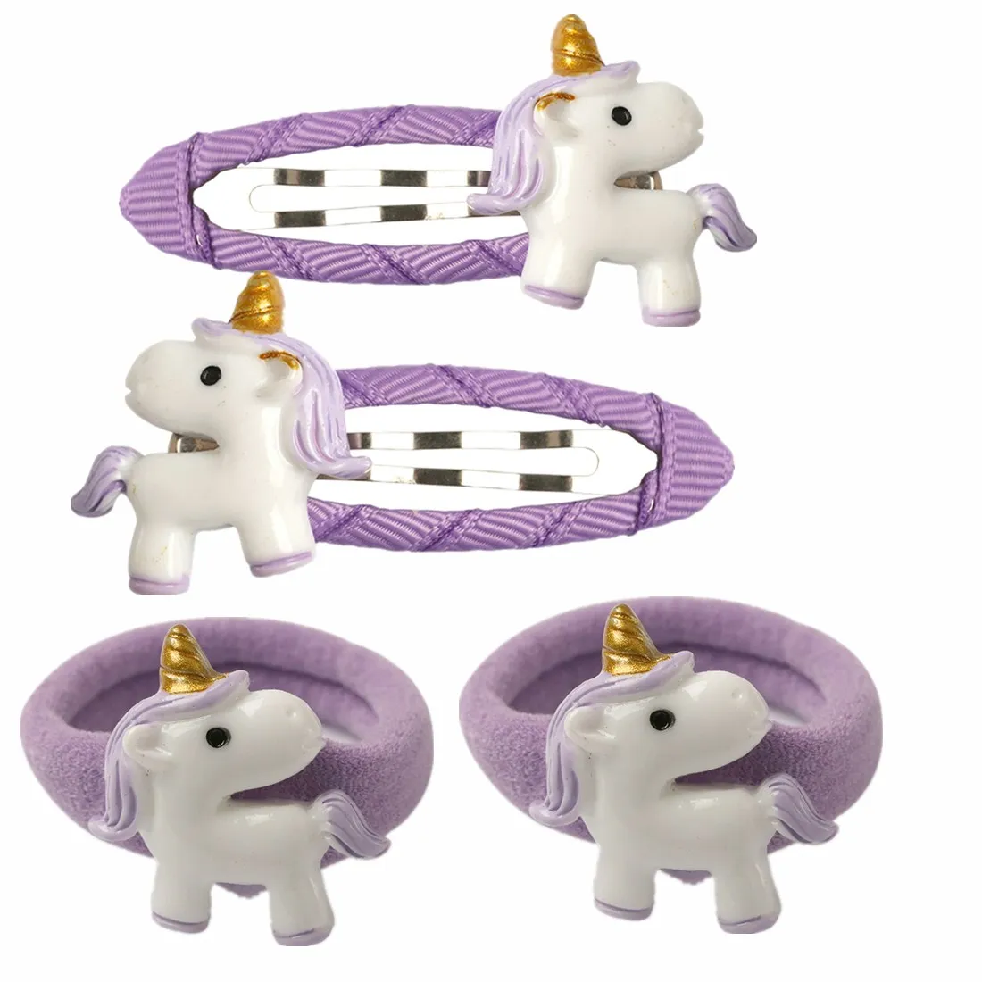 XIMA 4pcs/lot Mini Cartoon Flamingo Owl Hairpins Kids Unicorn Hair Ties for Princess Girls Unicorn Hair Band Hair Accessories