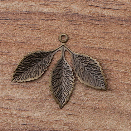 

20pcs Three Leaf Flower Motif Charms Vintage Bracelet Necklace Pendants Charms Brass Material DIY Jewelry Making Findings