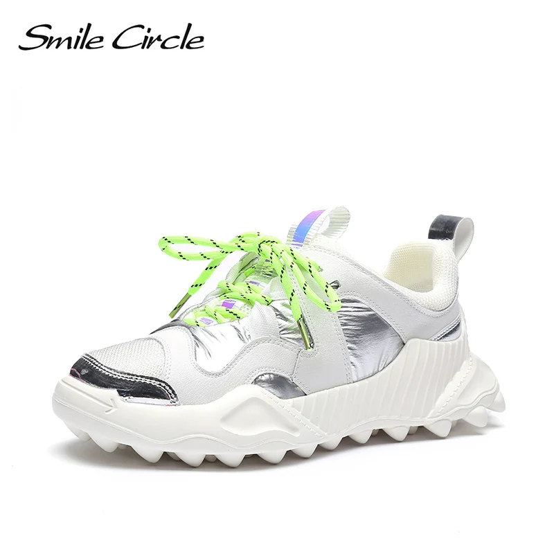 Женские кроссовки Smile Circle повседневные дышащие на плоской платформе со шнуровкой