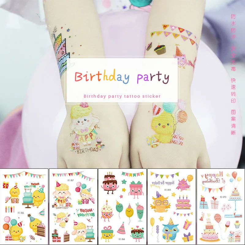 

Tattoo Stickers Kid Cute Birthday Party unicorn Cartoon Animal Waterproof Temporary Fake Tattoo Children Boy Girl Christmas Gift