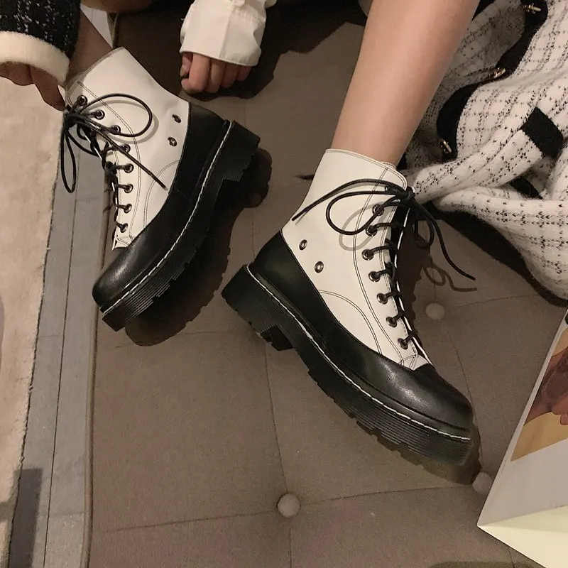 MNIXUAN/Корейская Милая женская обувь сезон весна-осень ботильоны из натуральной