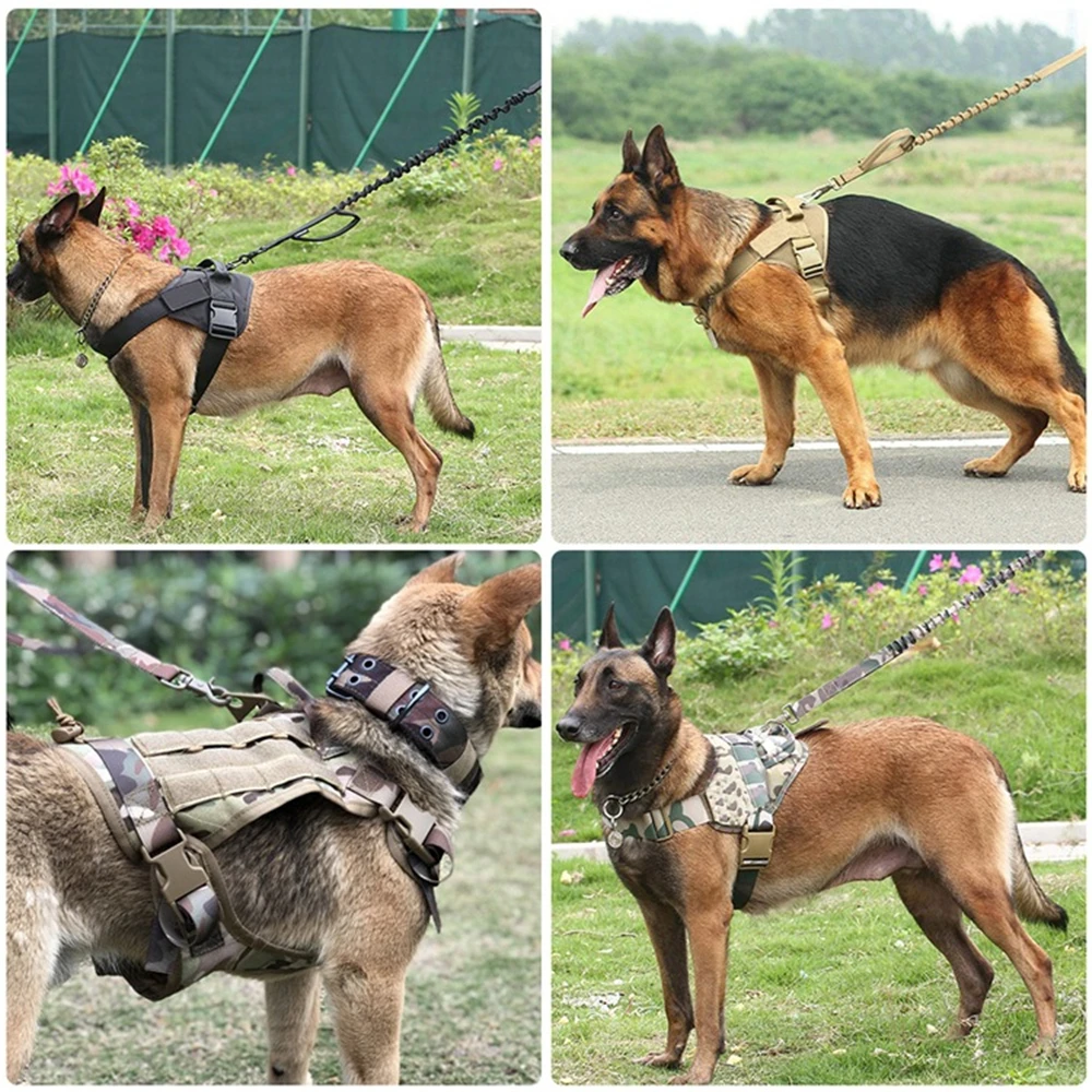Dog Tactical Harness Vest Leash Chest German Shepherd Dog Collar Pectoral Adjustable Training for Medium Large Dogs Accessories