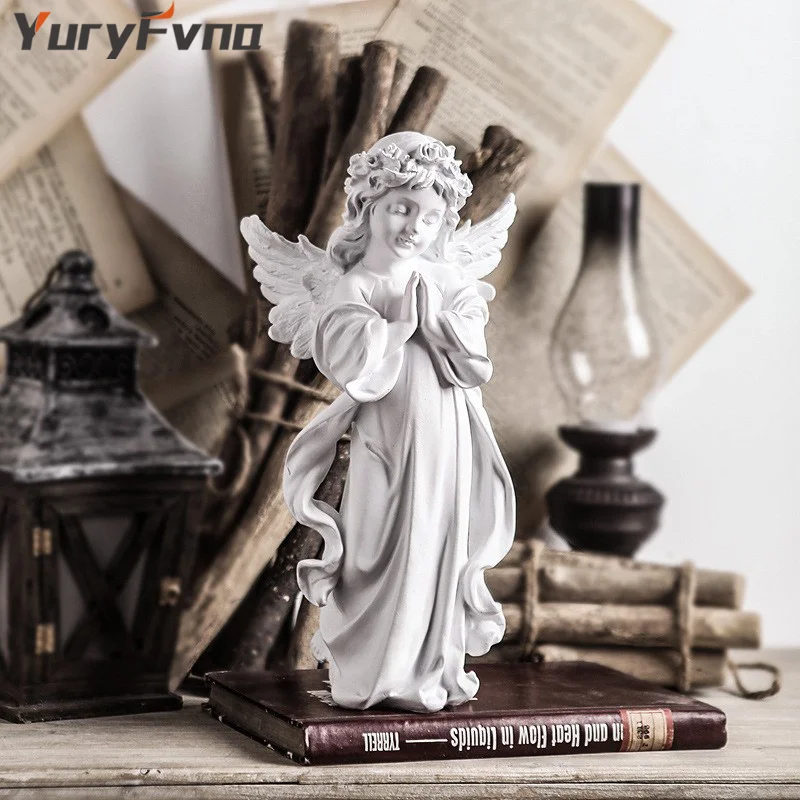 

YuryFvna миниатюрные статуи Ангела из смолы, художественные скульптуры, рукоделие, декоративный подарок