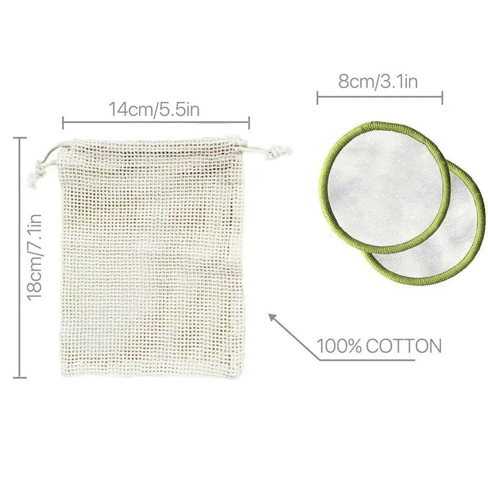 

16/20pcs Reusable Makeup Removal Pads Puff Care Soft Headband Cosmetic Pads Cotton Bag Remover Storage With S6Q0