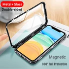 Роскошный двухсторонний стеклянный металлический магнитный чехол для iPhone 11 pro xs max xr x, чехлы для телефонов, Магнитный чехол, чехол с полной защитой 360