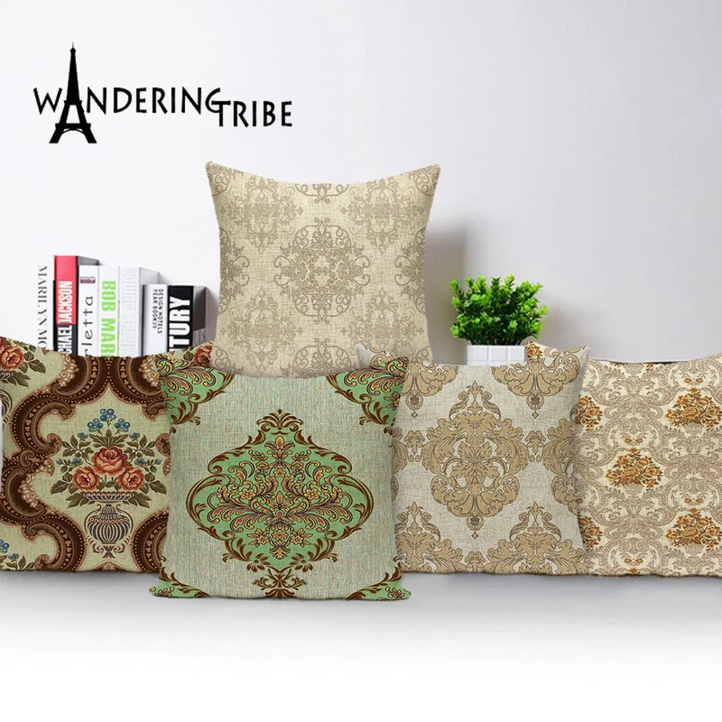 Декоративные подушечки для дома чехол с цветочным растительным рисунком подушка