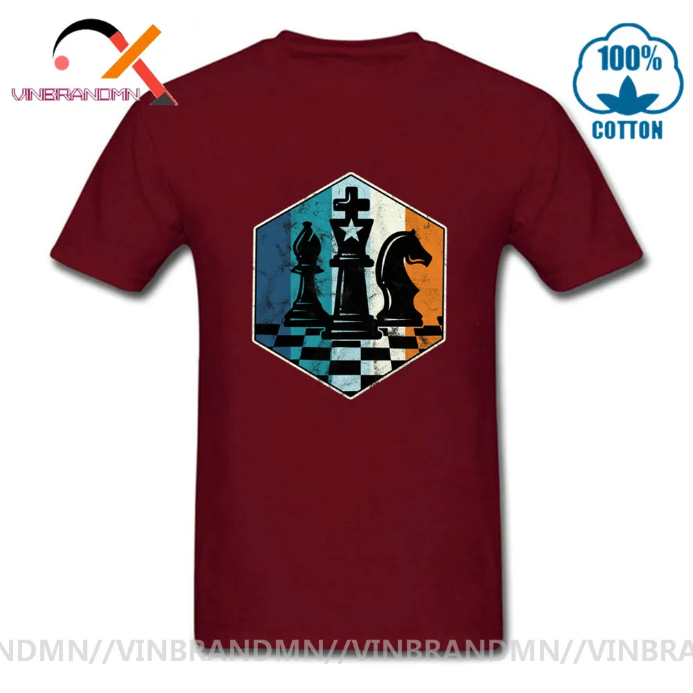 Camiseta шахматная ретро футболка Мужская винтажная для шахматных игр потертая 2020