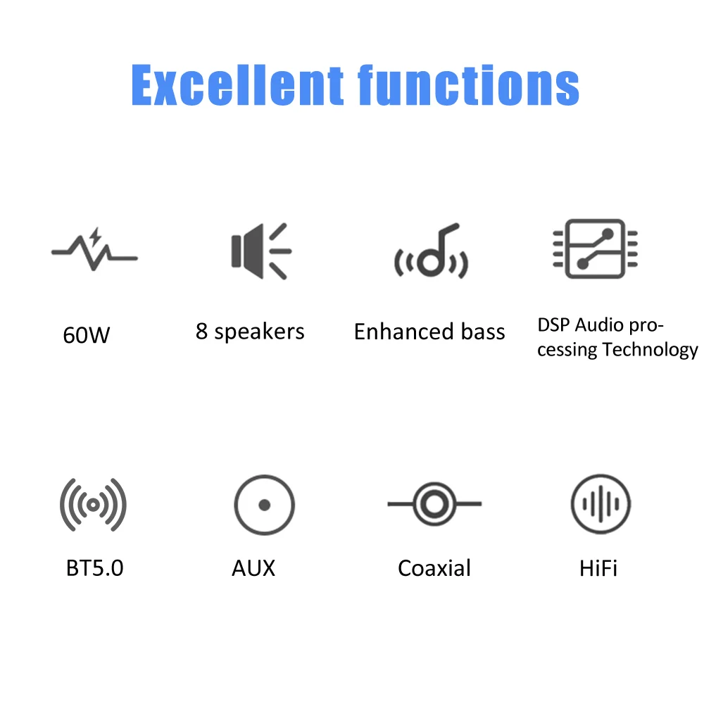 ТВ Bluetooth портативный динамик 5,0 Саундбар HiFi динамик стерео беспроводной пульт дистанционного управления USB звуковая панель AC100-240V для домашнего кинотеатра