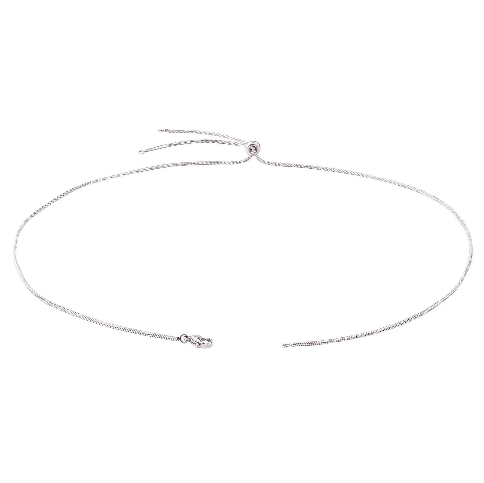 

2Pcs Adjustable 304 Stainless Steel Slide Snake Chains with Slider Stopper Beads for Necklace Jewelry Making Accessories