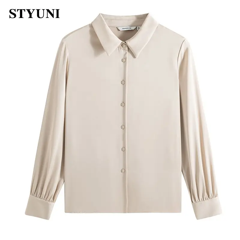 

Базовая женская рубашка, весна 2022, Корейская версия новой офисной повседневной однотонной повседневной дамской шифоновой кофты