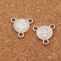 saint benedict medal cross triangular 3 strand charm spacer end connector 60pcs 12 76x12 2mm dul jewelry diy l1709