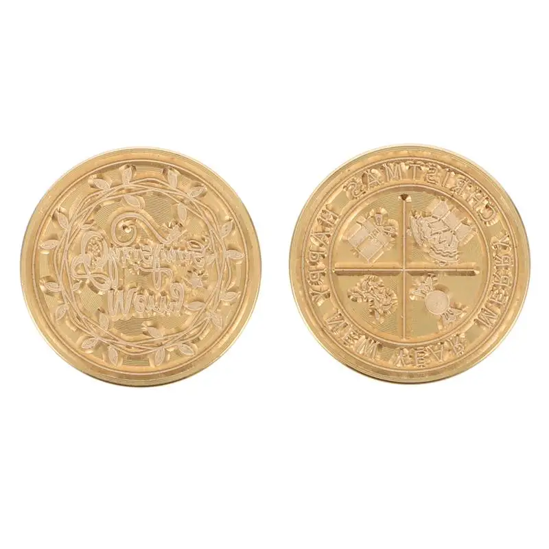 

2pcs Christmas Elements Design Fire Wax Seals Stamp Heads Envelope Wax Seal Stamp Heads
