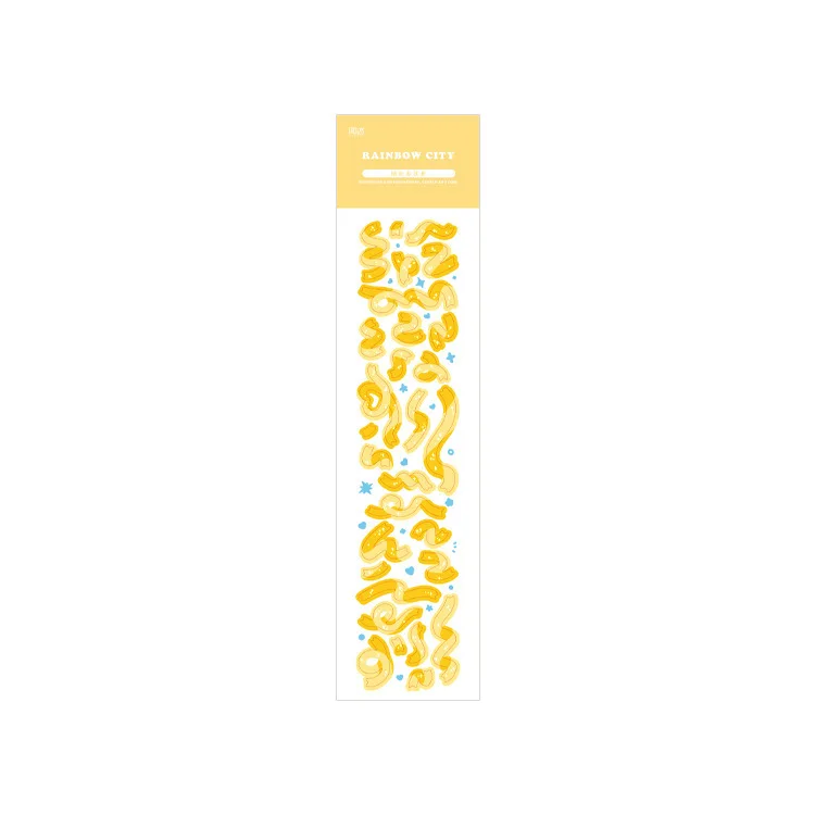 

Rainbow Town Ins Fresh Style Color Hand Curtain 2 Decorative Stickers With Ribbon Materials In 12 Styles Aesthetic Stickers