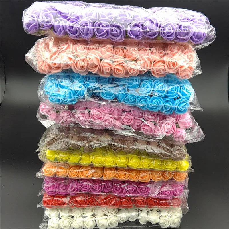 Flone 144 шт./упак. Мини Искусственные искусственные розы цветы подарок на день
