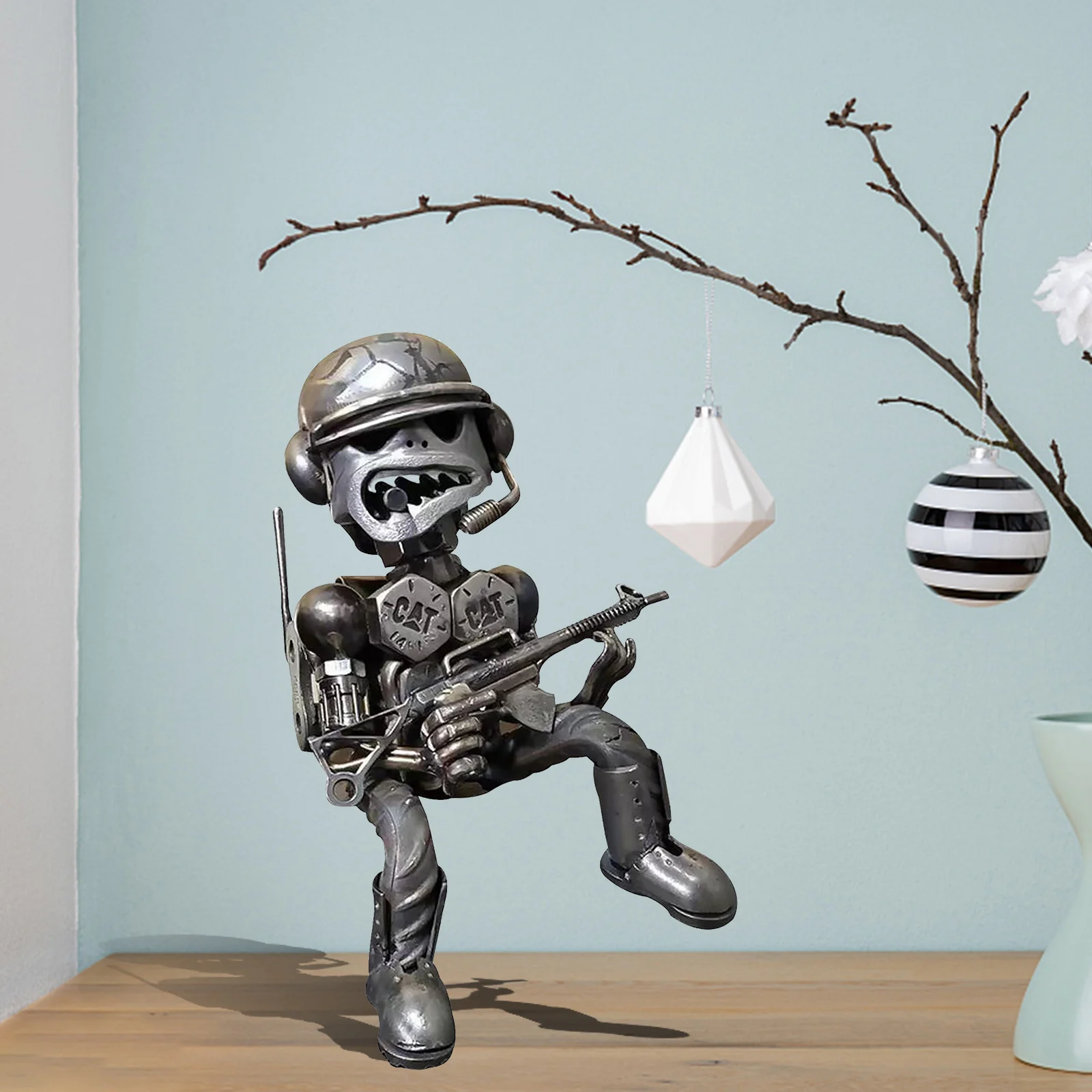 Робот-скульптура из смолы рециркуляция стоячий солдат искусство для дома офиса