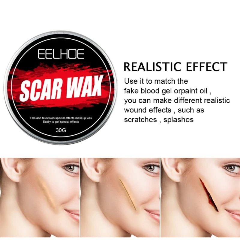 30g Nose Wound Scar Wax Professional Modeling Pulty Halloween Cosplay Drama Special Effects Stage Makeup Fake Scars | Красота и