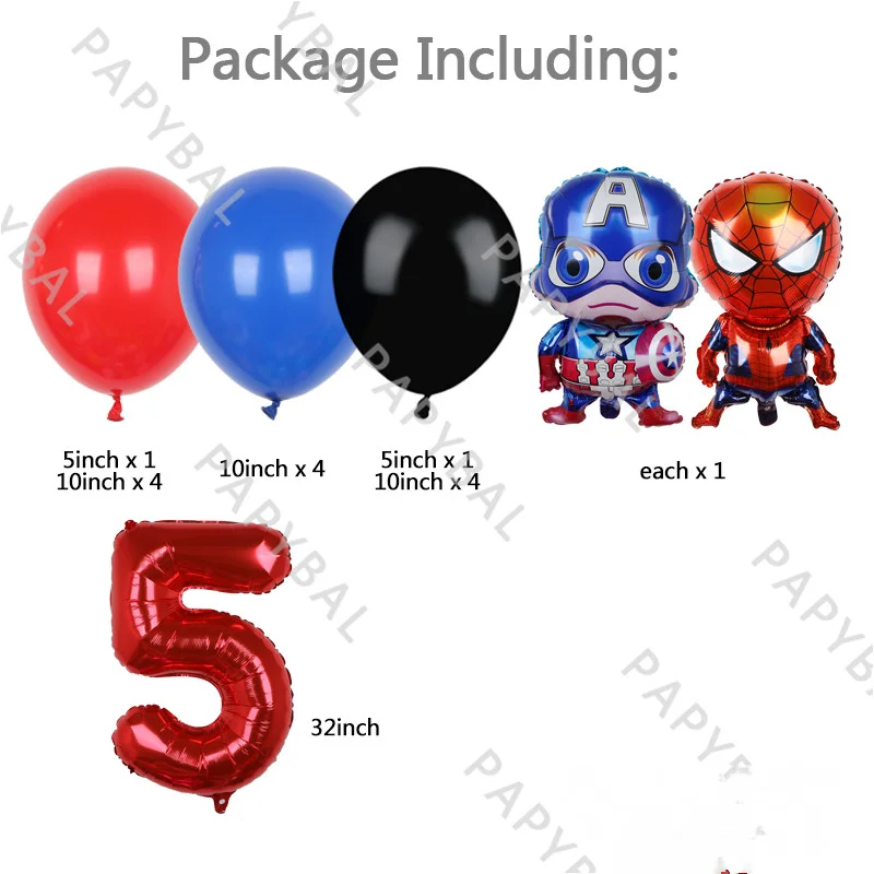 17Pcs Marvel Super Hero Party Balloons Spiderman Captain America Foil Balloon Baby Shower Birthday Decorations Kids Gifts | Дом и сад