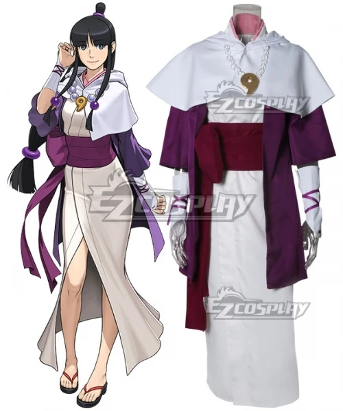 

Костюм-кимоно Эйс атторни Gyakuten Saiban Maya Fey, белая униформа на Хэллоуин, костюм для вечевечерние для девочек и взрослых, костюм для косплея E001