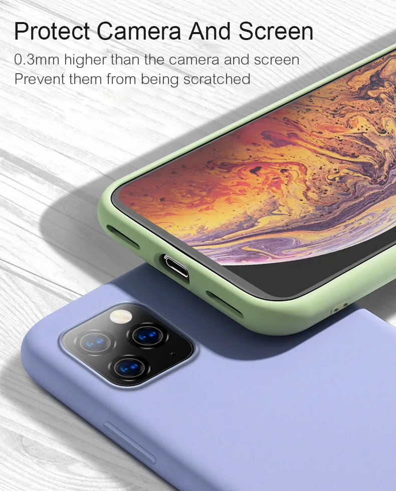 100 шт. жидкие силиконовые чехлы для Apple iPhone 11 Pro XS Max XR X 8 Plus 7 6 6S Мягкий тонкий чехол для телефона карамельный цвет задняя крышка