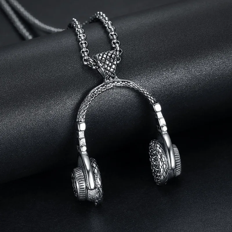 2019 новое ожерелье высокого качества панк наушники в стиле ретро медальон из