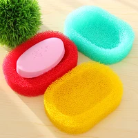 1pc candy color creative sponge soap box holder simple portable water absorbent easy drying clean soap dish bathroom accessories